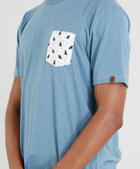 Camiseta-Masculina-com-Bolso-Estampado-de-Tubaroes-Manga-Curta-Gola-Careca-Azul-9381090-Azul_4
