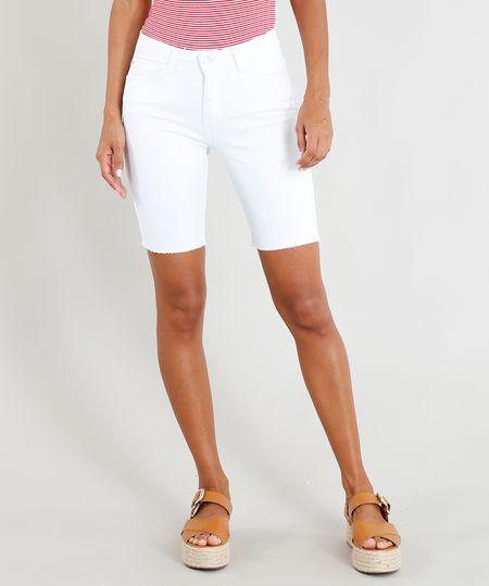 Bermuda-de-Sarja-Feminina-Ciclista-com-Barra-a-Fio-Branca-9454246-Branco_1