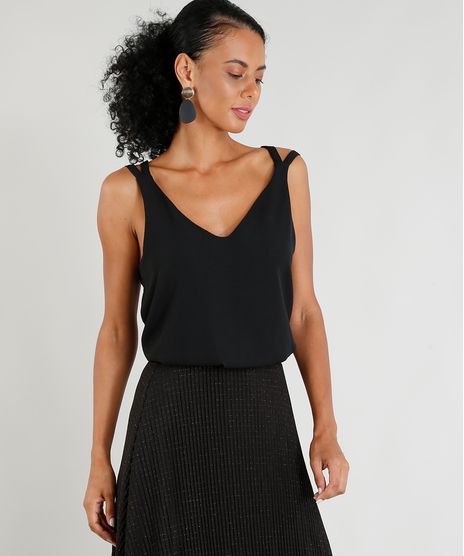 Regata-Feminina-com-Alcas-Cruzadas-Decote-V-Preta-9334740-Preto_1