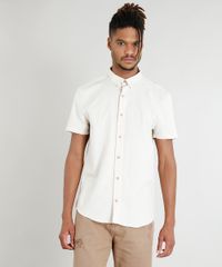 Camisa-Masculina-Manga-Curta-com-Bordado-de-Folha-Kaki-9350188-Kaki_1