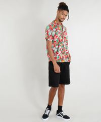 Camisa-Masculina-Manga-Curta-Estampada-Floral-Tropical-Vermelha-9395018-Vermelho_3