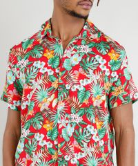 Camisa-Masculina-Manga-Curta-Estampada-Floral-Tropical-Vermelha-9395018-Vermelho_4