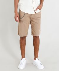 Bermuda-de-Sarja-Masculina-com-Corrente-e-Rasgos-Kaki-9393242-Kaki_1