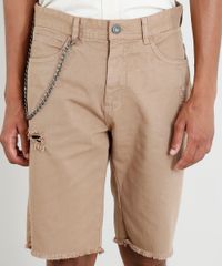 Bermuda-de-Sarja-Masculina-com-Corrente-e-Rasgos-Kaki-9393242-Kaki_4