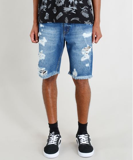 Bermuda-Jeans-Masculina-Destroyed--Azul-Escuro-9402532-Azul_Escuro_1