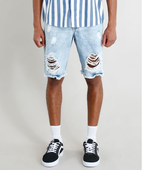 Bermuda-Jeans-Masculina-Destroyed-Marmorizada-Azul-Claro-9386395-Azul_Claro_1