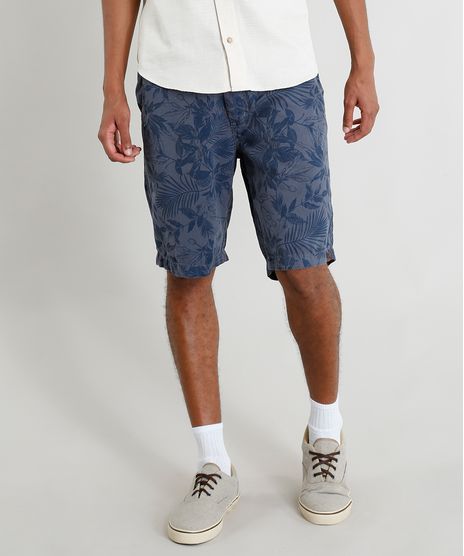 Bermuda-de-Sarja-Masculina-Estampada-Floral-Azul-Marinho-9403082-Azul_Marinho_1