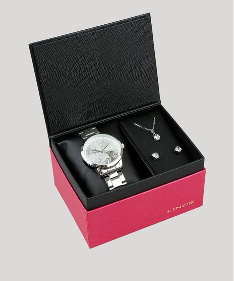 Kit-de-Relogio-Analogico-Lince-Feminino---Brinco---Colar---LRM4571L-KD66S1SX-Prateado-9401222-Prateado_1