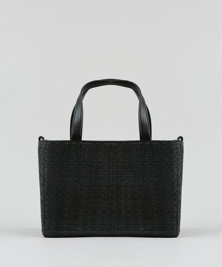 Bolsa Tote Feminina de Palha Preta - Único Menor preço em Bolsa Tote Feminina de Palha Preta - Único