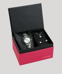 Kit-de-Relogio-Analogico-Lince-Feminino---Brinco---Colar---LRM4565L-KD70S1SX-Prateado-9401072-Prateado_1