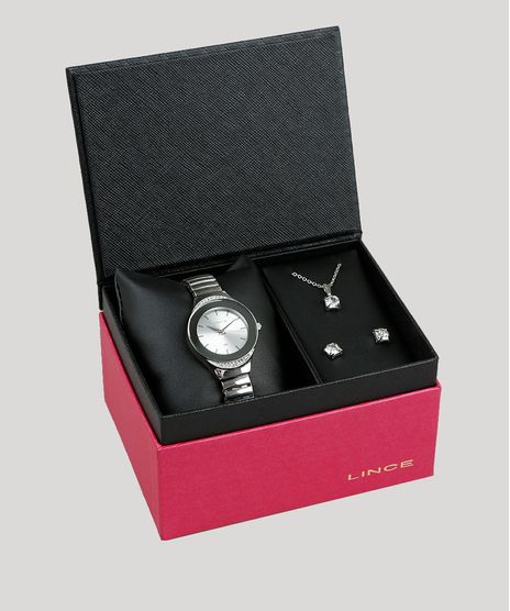Kit-de-Relogio-Analogico-Lince-Feminino---Brinco---Colar---LRM4565L-KD70S1SX-Prateado-9401072-Prateado_1