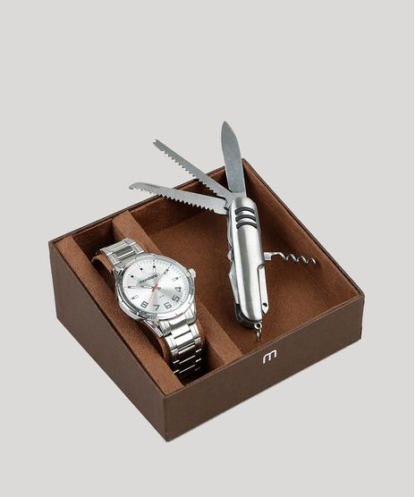Kit-de-Relogio-Analogico-Mondaine-Masculino---Canivete---MBSS1269-KD30S2SX-Prateado-9398564-Prateado_1