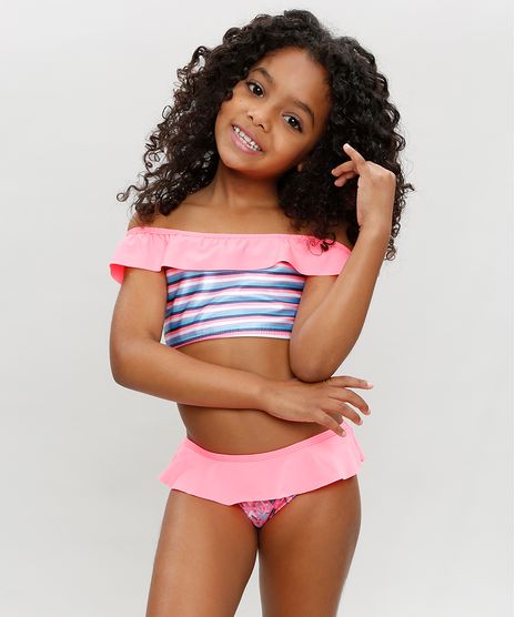Biquini-Infantil-Estampado-com-Babado-e-Protecao-UV50--Rosa-Neon-9302503-Rosa_Neon_1