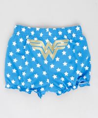 Short-Infantil-Mulher-Maravilha-Estampado-de-Estrelas-com-Babado-Azul-9188400-Azul_1