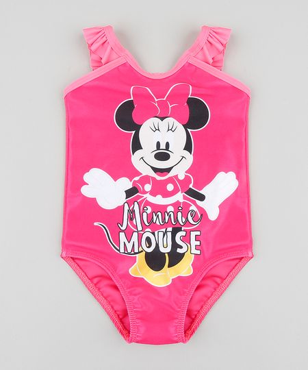 Maiô Infantil Minnie com Proteção UV50+ Pink Menor preço em Maiô Infantil Minnie com Proteção UV50+ Pink