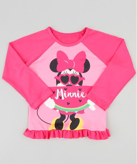 Blusa-de-Praia-Infantil-Minnie-Manga-Longa-com-Protecao-UV50--Pink-9384612-Pink_1