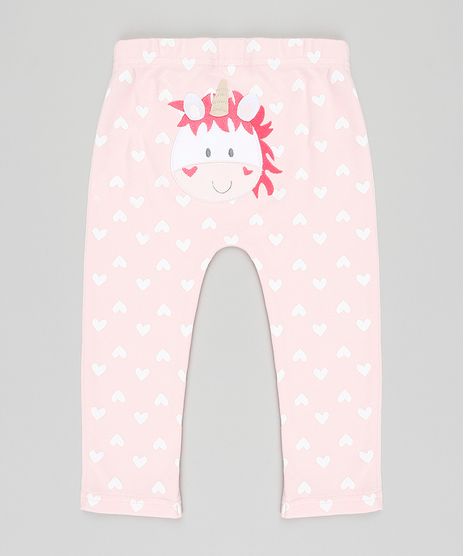 Calca-Infantil-Unicornio-Estampada-de-Coracoes-Rosa-Claro-9188403-Rosa_Claro_1