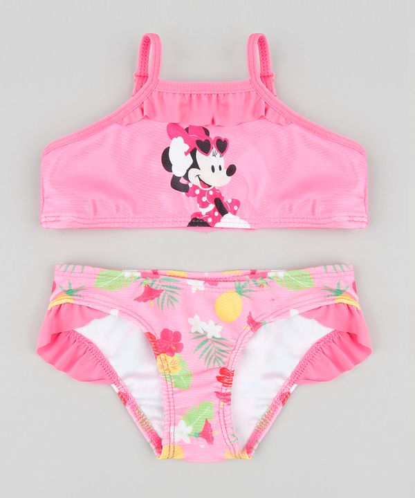 Biquíni Infantil Minnie com Proteção UV50+ Pink 4