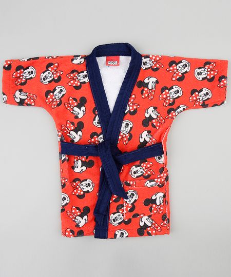 Roupão Infantil Atoalhado Estampado Minnie Vermelho Menor preço em Roupão Infantil Atoalhado Estampado Minnie Vermelho