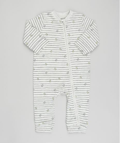 Macacao-Infantil-Estampado-de-Patinhos-Manga-Longa-Decote-Redondo-Cinza-Mescla-Claro-9208950-Cinza_Mescla_Claro_1
