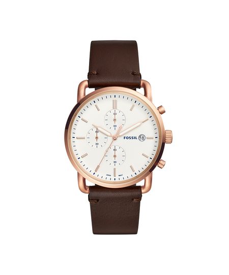 Relógio Fossil Masculino The Commuter Dourado FS5476/0MN Menor preço em Relógio Fossil Masculino The Commuter Dourado FS5476/0MN