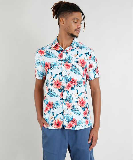Camisa-Masculina-Manga-Curta-Estampada-Floral-Tropical-Azul-Claro-9395019-Azul_Claro_1