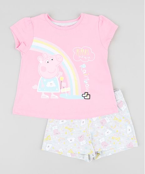 Pijama-Infantil-Peppa-Pig-Manga-Curta-Rosa-9337114-Rosa_1