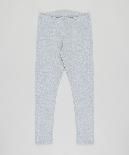 Calça Legging Infantil Básica Cinza Mescla Claro Menor preço em Calça Legging Infantil Básica Cinza Mescla Claro