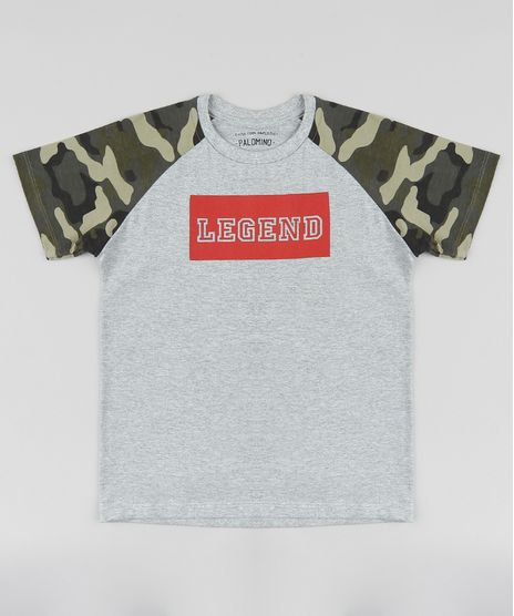 Camiseta-Infantil-Raglan--Legend--Manga-Curta-com-Estampa-Camuflada-Cinza-Mescla-9416589-Cinza_Mescla_1
