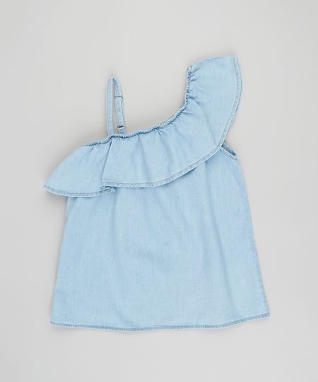 Blusa-Jeans-Infantil-Um-Ombro-So-com-Babado-Azul-Claro-9418347-Azul_Claro_1 Blusa-Jeans-Infantil-Um-Ombro-So-com-Babado-Azul-Claro-9418347-Azul_Claro_1