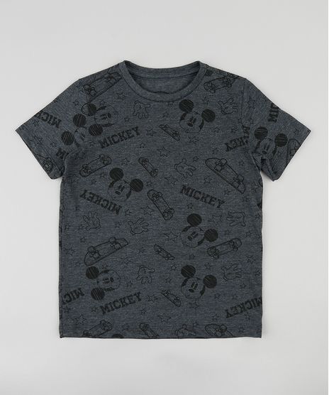 Camiseta-Infantil-Mickey-Mouse-Estampada-Manga-Curta-Gola-Careca-Cinza-Mescla-Escuro-9411982-Cinza_Mescla_Escuro_1