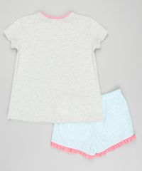 Pijama-Infantil-Gato-Sereia-Manga-Curta-com-Estampa-Listrada-Cinza-Mescla-9405397-Cinza_Mescla_2