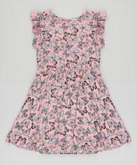 Vestido-Infantil-Estampado-de-Borboletas-Manga-Curta-Babado-Decote-Redondo-Rosa-9318827-Rosa_1