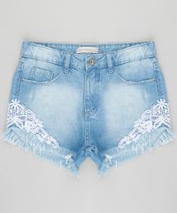 Short-Jeans-Infantil-com-Renda-e-Barra-Desfiada-Azul-Claro-9418359-Azul_Claro_1