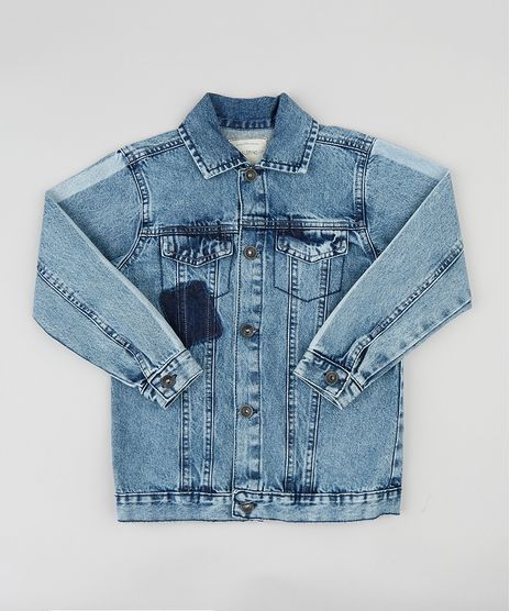 Jaqueta-Jeans-Infantil-com-Faixas-nas-Mangas-Azul-Escuro-9397026-Azul_Escuro_1