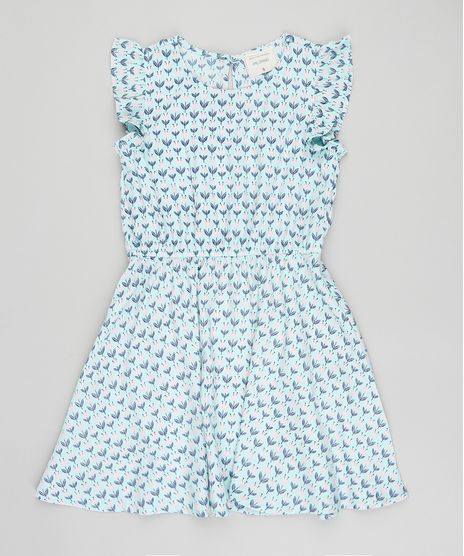 Vestido-Infantil-Estampado-Floral-Manga-Curta-Babado-Decote-Redondo-Verde-Claro-9318828-Verde_Claro_1