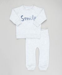 Conjunto-Infantil-de-Blusao--Smile--em-Moletom-Canelado---Calca-Cinza-Mescla-Claro-9200192-Cinza_Mescla_Claro_1