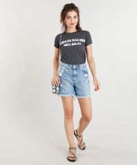 Blusa-Feminina--Cuida-da-Sua-Vida--Manga-Curta-Decote-Redondo-Cinza-Mescla-Escuro-9388566-Cinza_Mescla_Escuro_3
