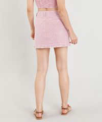 Saia-Feminina-Estampada-Pied-de-Poule-Curta-Vermelha-9365631-Vermelho_2