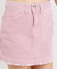 Saia-Feminina-Estampada-Pied-de-Poule-Curta-Vermelha-9365631-Vermelho_4