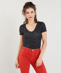 Blusa-Feminina-Estampada-de-Estrelas-Manga-Curta-Decote-V-Preta-9265783-Preto_1