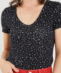 Blusa-Feminina-Estampada-de-Estrelas-Manga-Curta-Decote-V-Preta-9265783-Preto_4