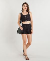 Short-de-Sarja-Feminino-Hot-Pant-Estampado-Floral-com-Barra-Dobrada-Preto-9372311-Preto_3