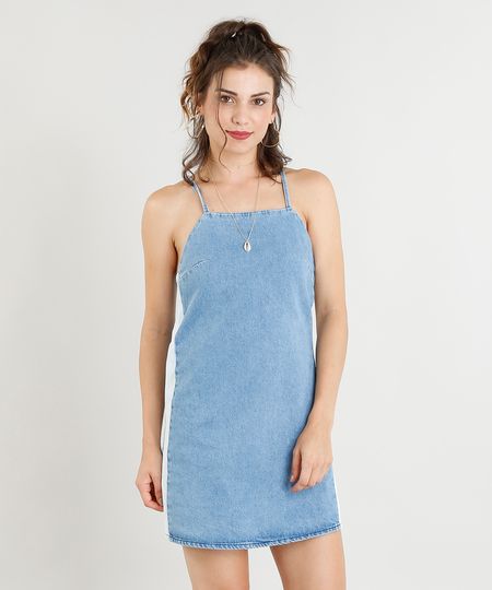 Vestido-Jeans-Feminino-Curto-com-Faixa-Lateral-Azul-Claro-9365633-Azul_Claro_1 Vestido-Jeans-Feminino-Curto-com-Faixa-Lateral-Azul-Claro-9365633-Azul_Claro_1