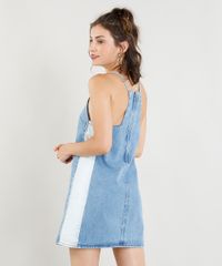 Vestido-Jeans-Feminino-Curto-com-Faixa-Lateral-Azul-Claro-9365633-Azul_Claro_2