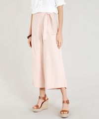 Calca-Pantacourt-Feminina-com-Linho-e-Faixa-para-Amarrar-Rose-9388726-Rose_1