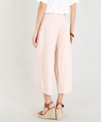Calca-Pantacourt-Feminina-com-Linho-e-Faixa-para-Amarrar-Rose-9388726-Rose_2