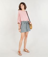 Blusa-Feminina-Ampla-em-Trico-Manga-Curta-Decote-Redondo-Rose-9388150-Rose_3