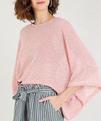 Blusa-Feminina-Ampla-em-Trico-Manga-Curta-Decote-Redondo-Rose-9388150-Rose_4 Blusa-Feminina-Ampla-em-Trico-Manga-Curta-Decote-Redondo-Rose-9388150-Rose_4