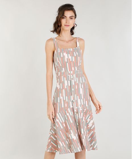 Vestido-Midi-Feminino-Estampado-Geometrico-com-Botoes-Rose-9368031-Rose_1